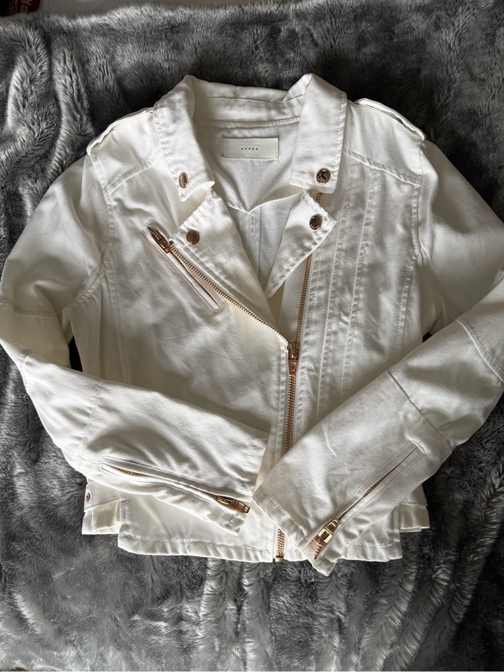 Blank NYC denim moto jacket